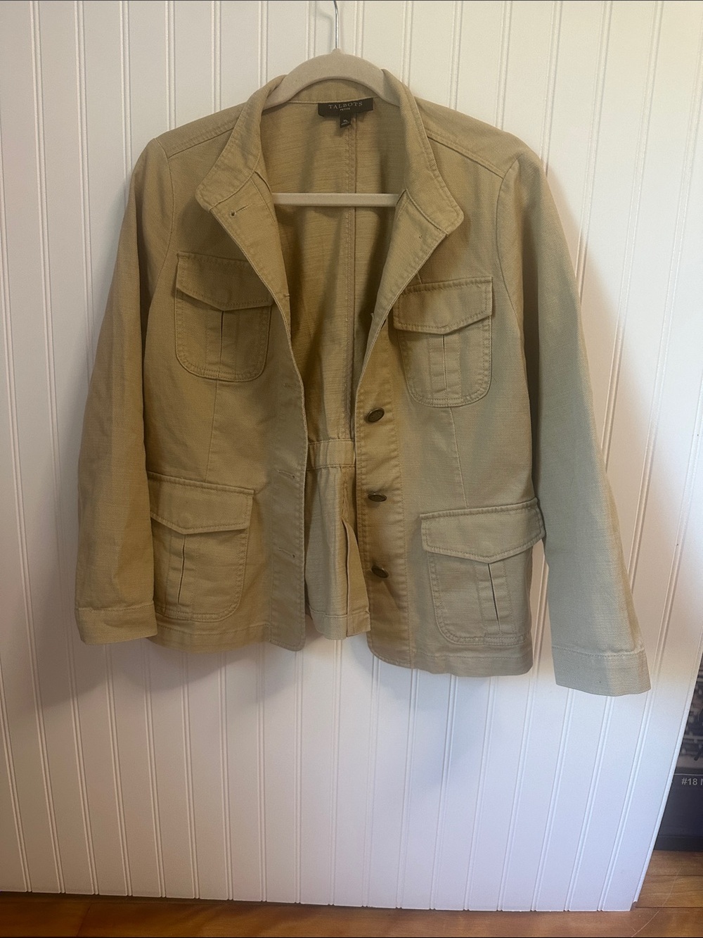 Talbots Khaki Field Jacket with Patch Pockets